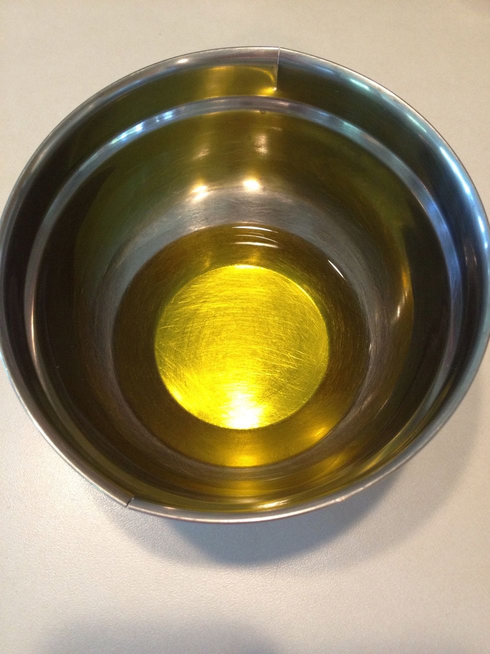 Add olive oil to a separate bowl.