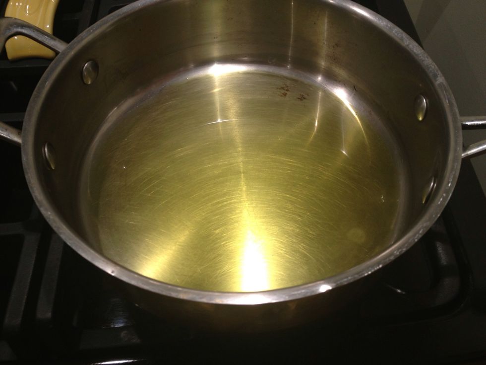 Add olive oil to a warm saut\u00e9 pan.