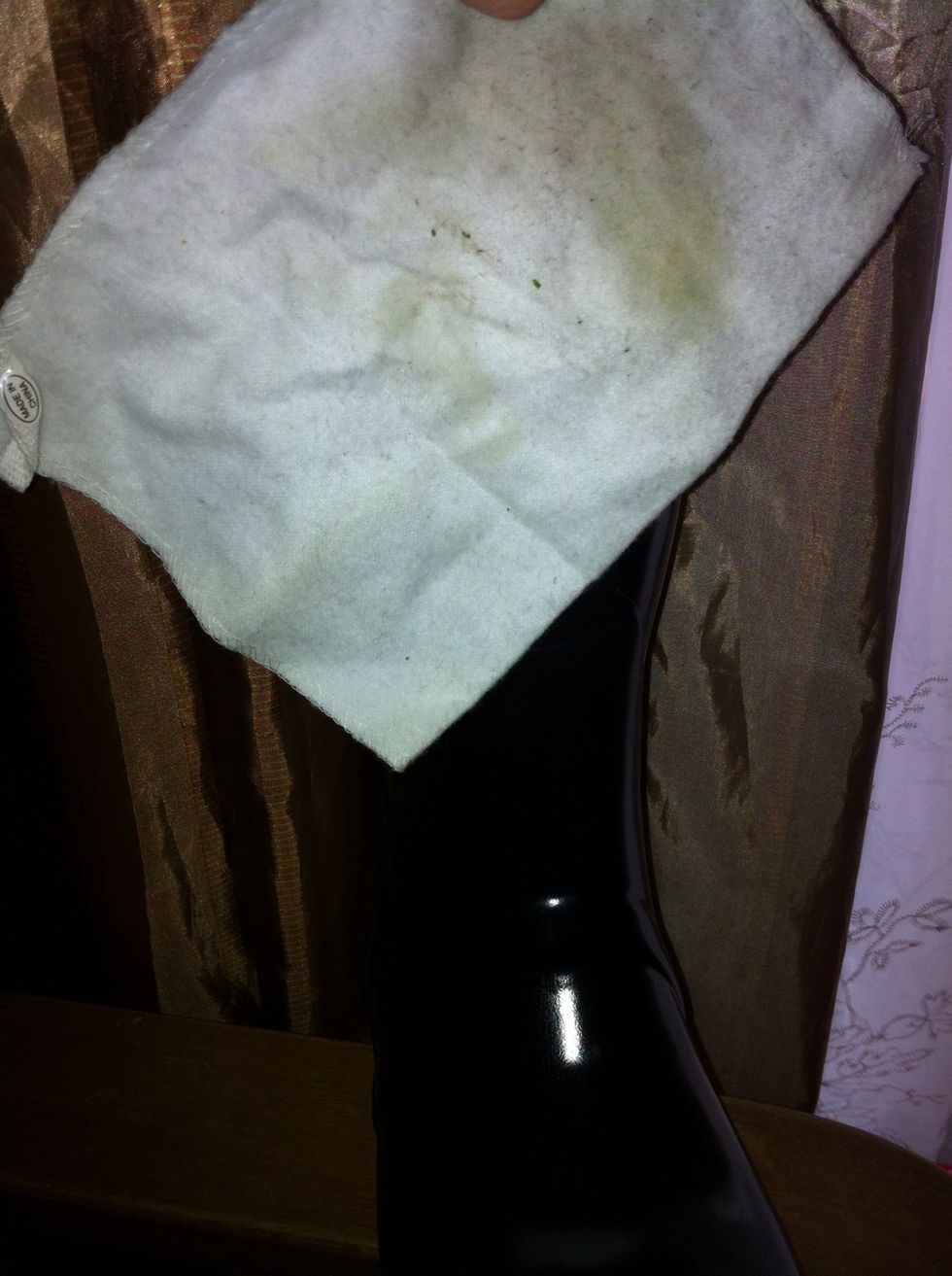 Add olive oil to white cloth and rub it all over your boots and add a bit more on the areas with white marks