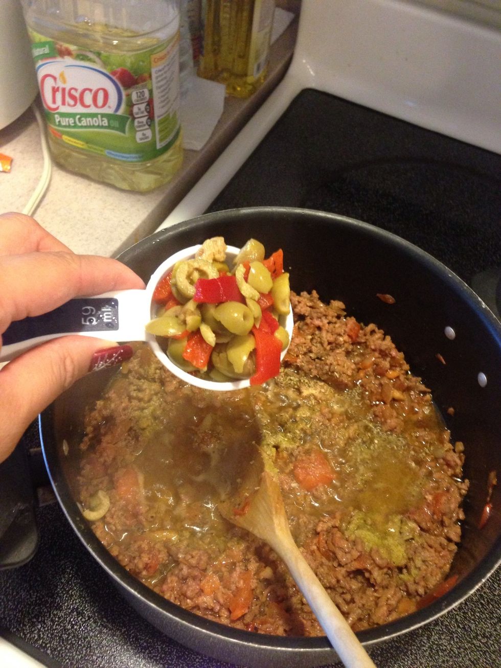 Add olives & mix all ingredients well...
