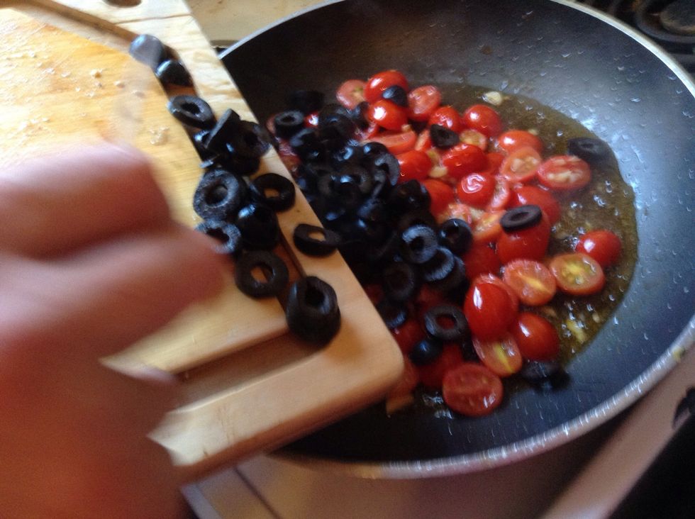 Add olives to sauce mixture