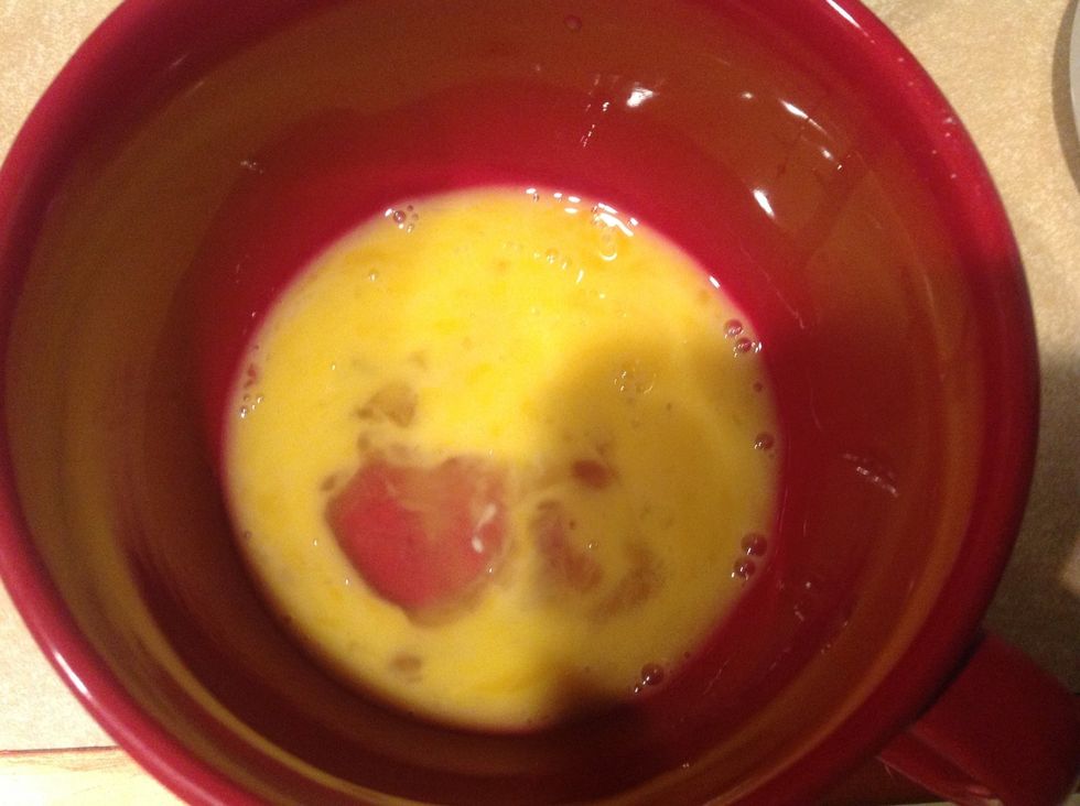 Add one beaten egg going to the mix