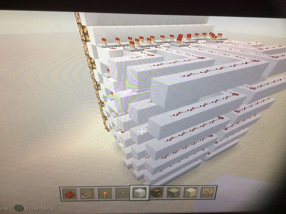 Add one block in length to this side it will be the shorter side.