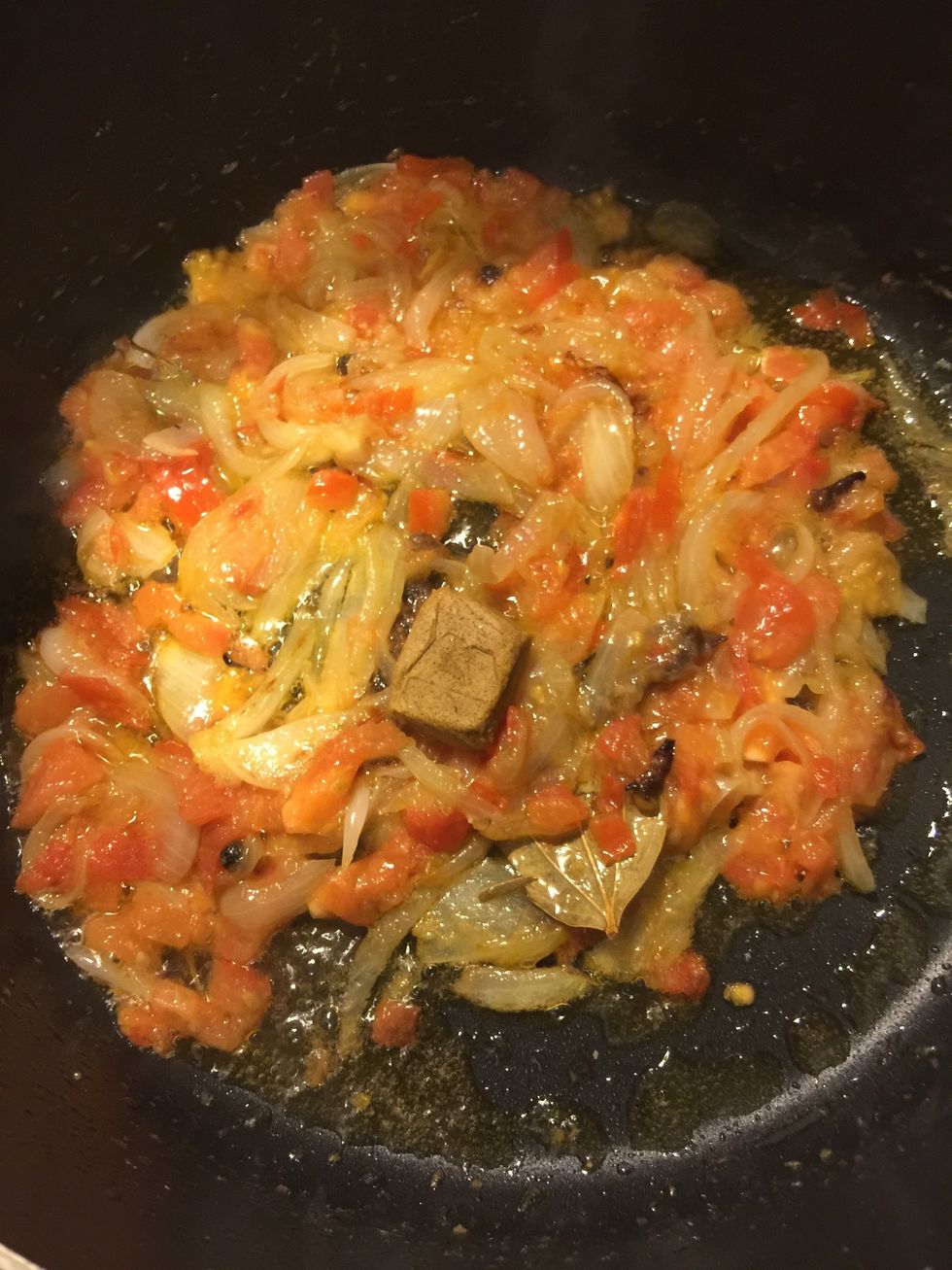 add one bullion of chicken and mix well.