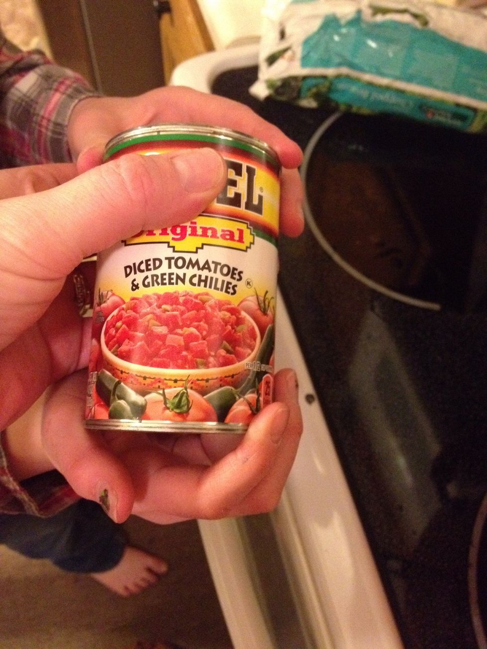 Add one can diced peppers and chiles