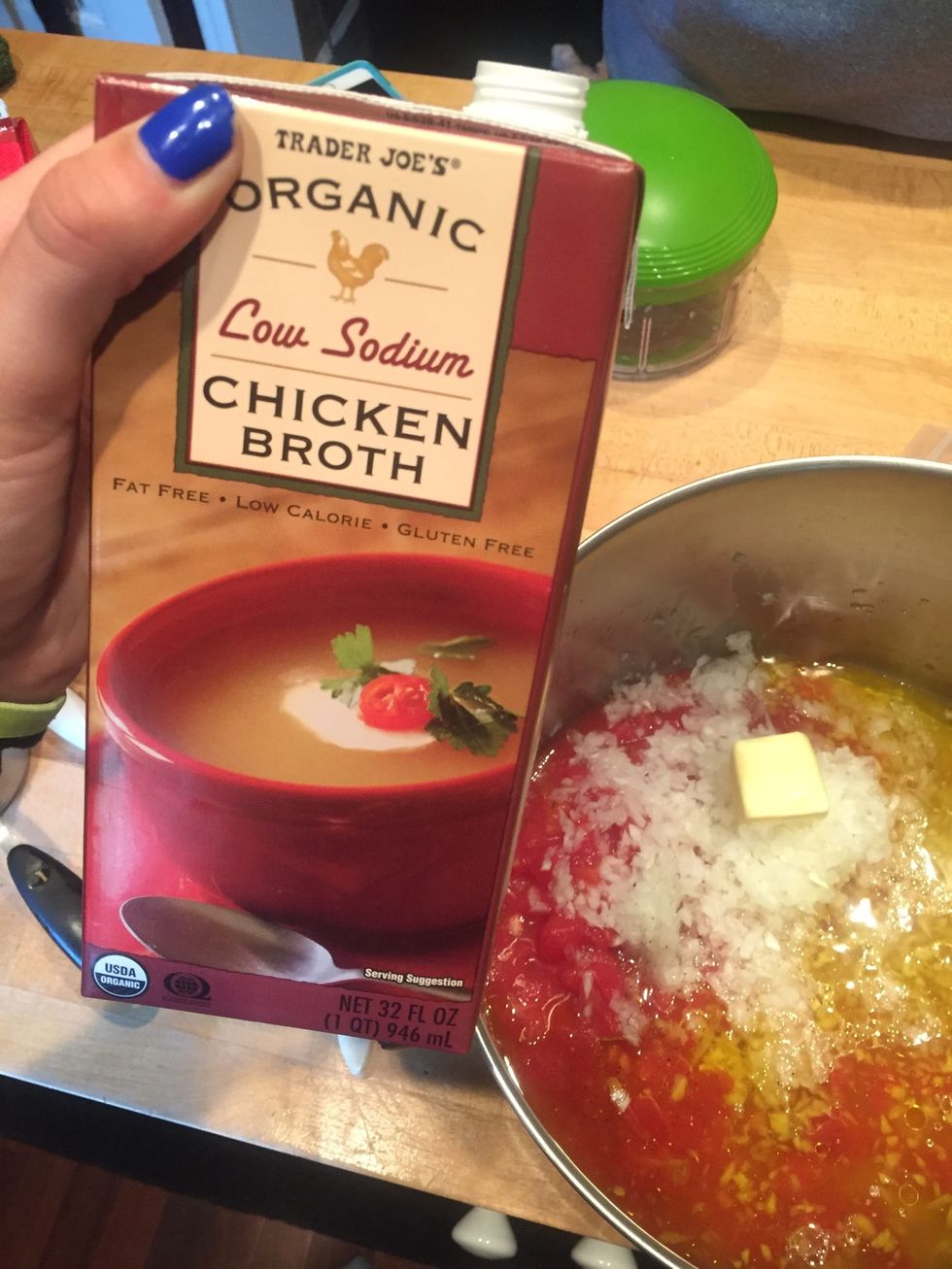 Add one cup chicken broth
