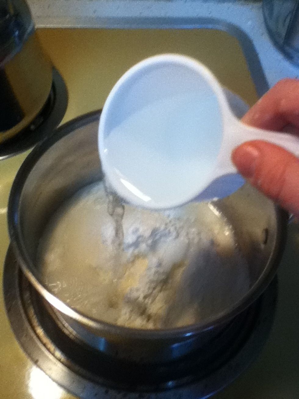 Add one cup of water, and one tablespoon of cooking oil
