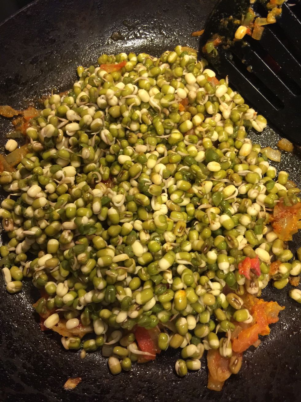 Add one cup sprouts and squeeze one lemon juice, mix well and let it cook on slow flame.