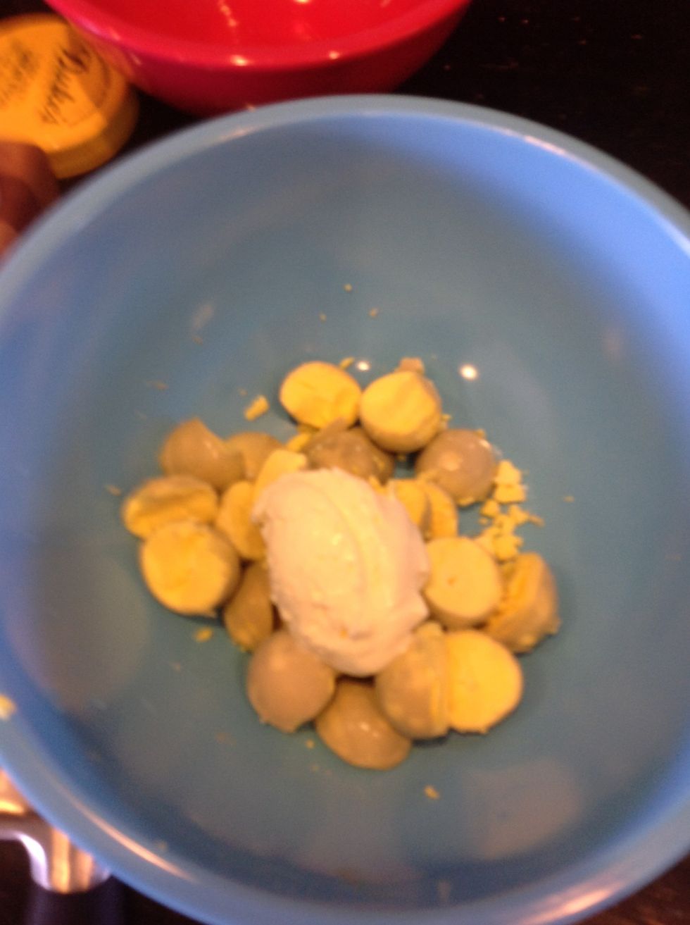 Add one heaping tablespoon of mayonnaise