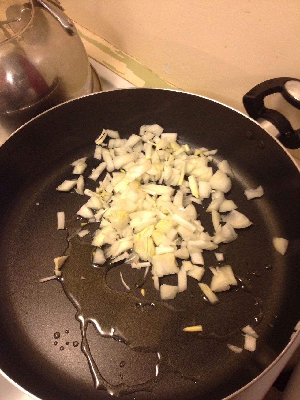 Add one large chopped onion