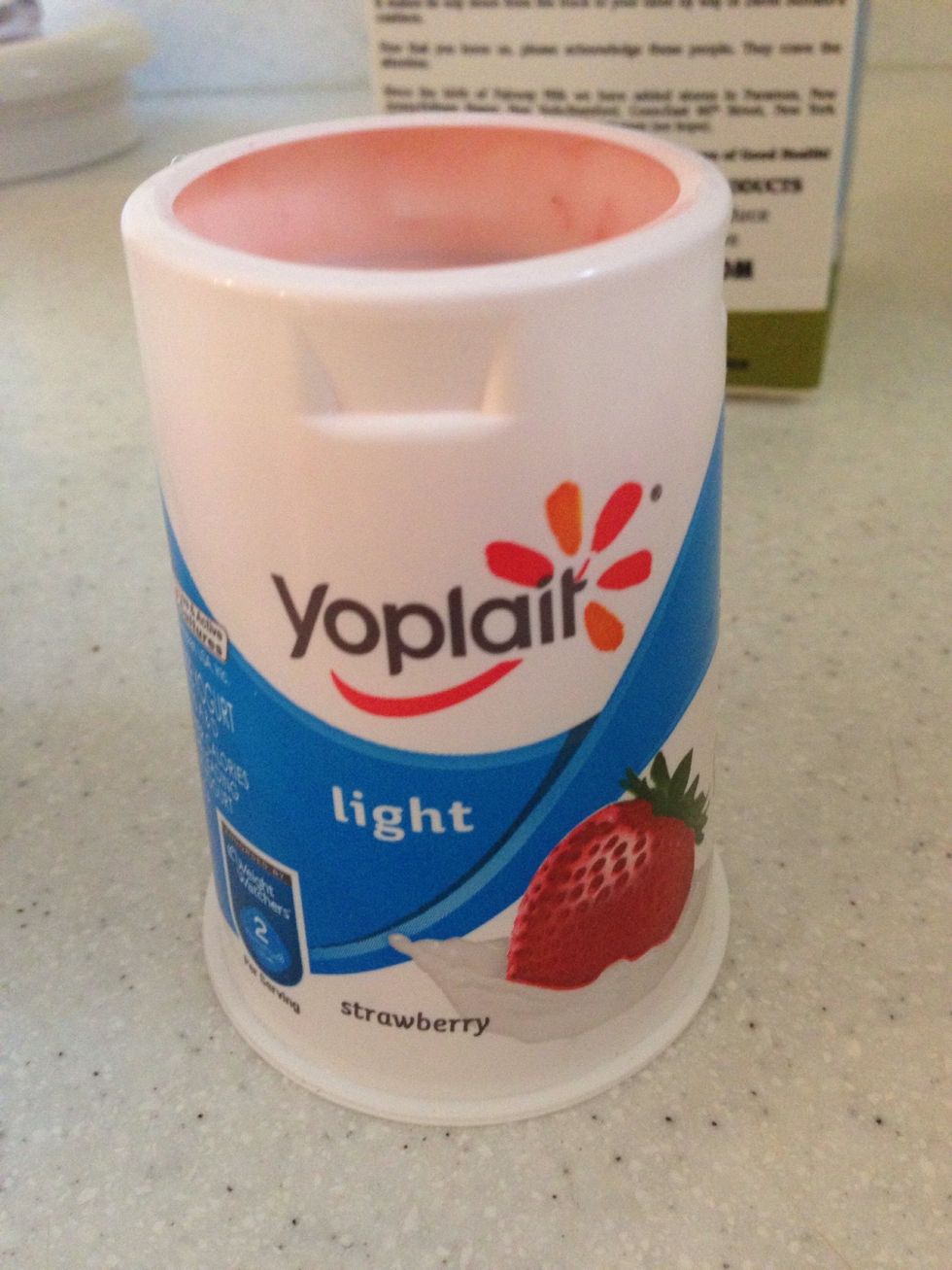 Add one of these to the smoothie. (You could use any type of berry yogurt or plain but it's 1/2 a cup)