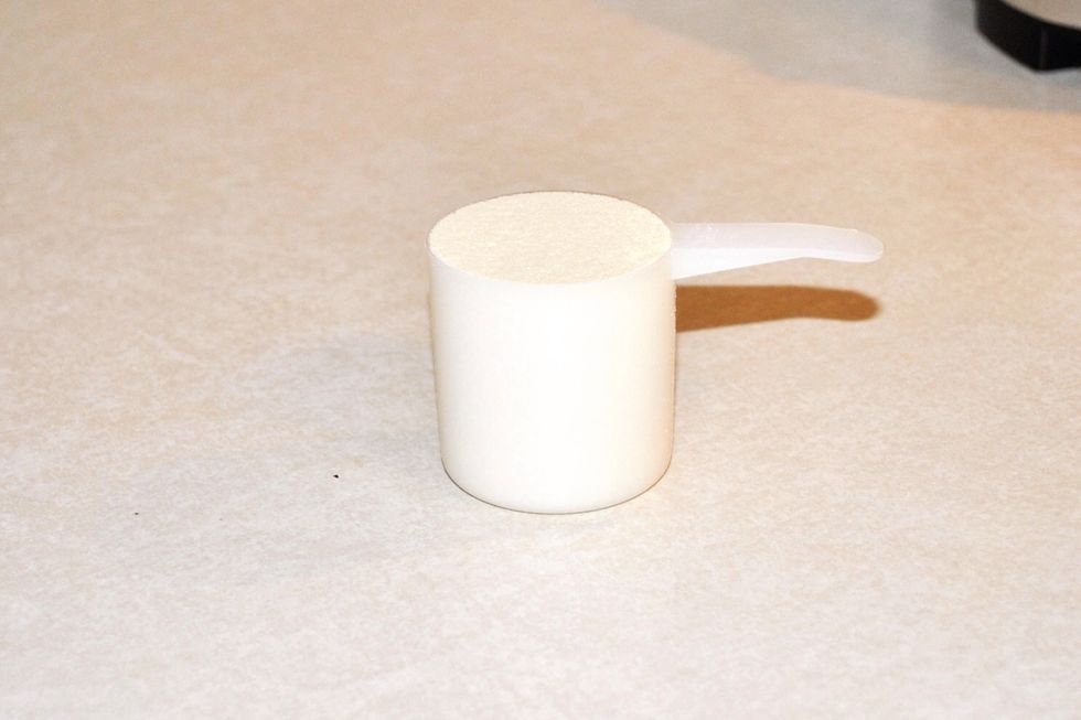 Add one scoop of vanilla-flavored protein powder. This step can be removed if you don't want/need the extra protein boost. *Never allow children to have anything with protein powder!*