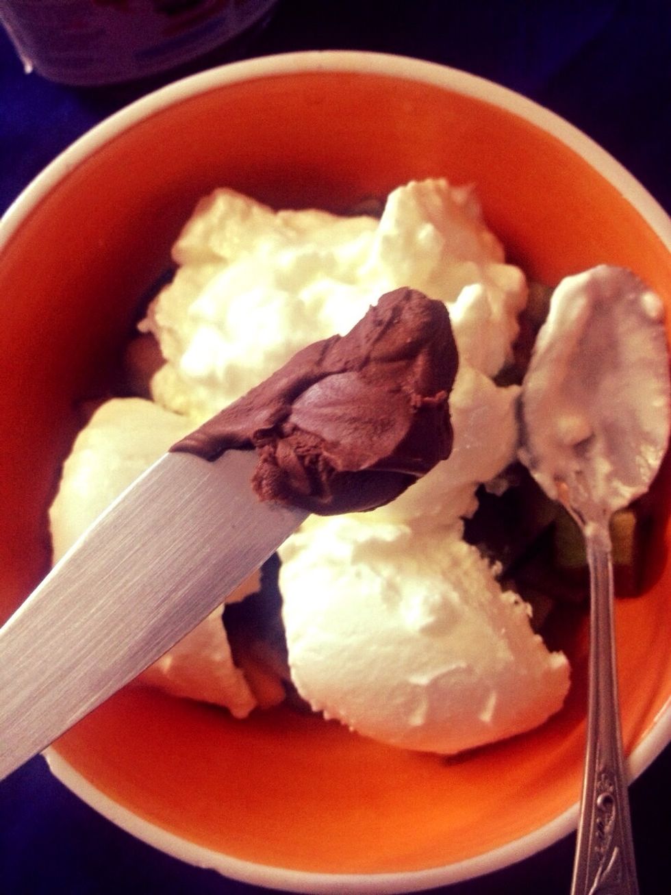 Add one spoon chocolate spread