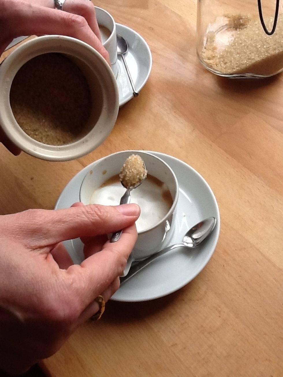 Add one spoon of sugar for me