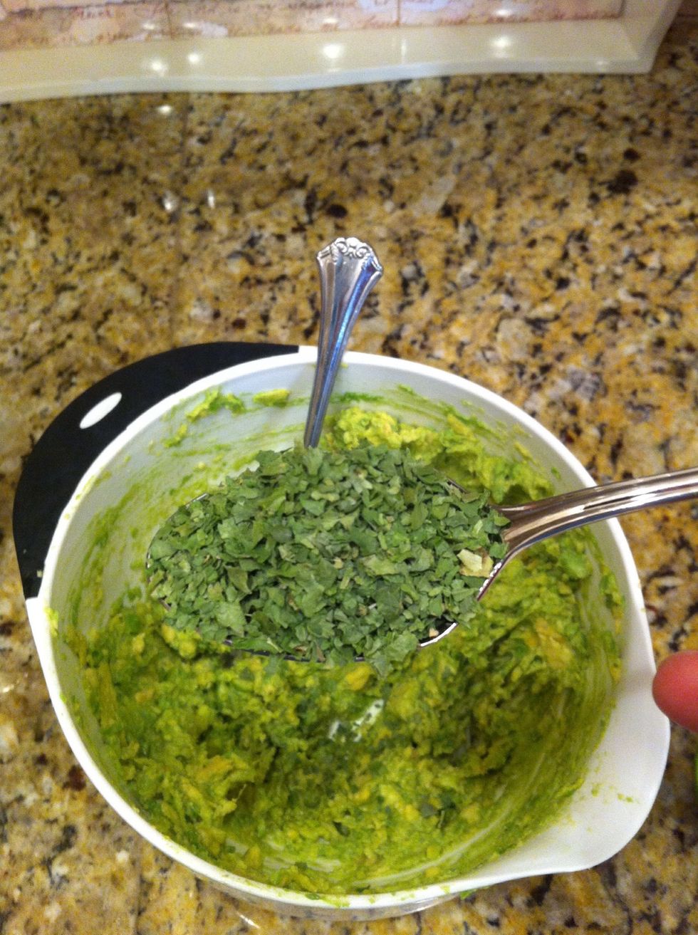 Add one table spoon cilantro. Fresh is better but my local Target was out......FAIL.