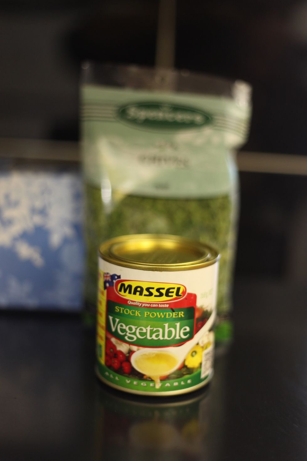 Add one tablespoon of stock. I like this as its everything free. No gluten, no preservatives, no taste. Lol. Just kidding it's great!