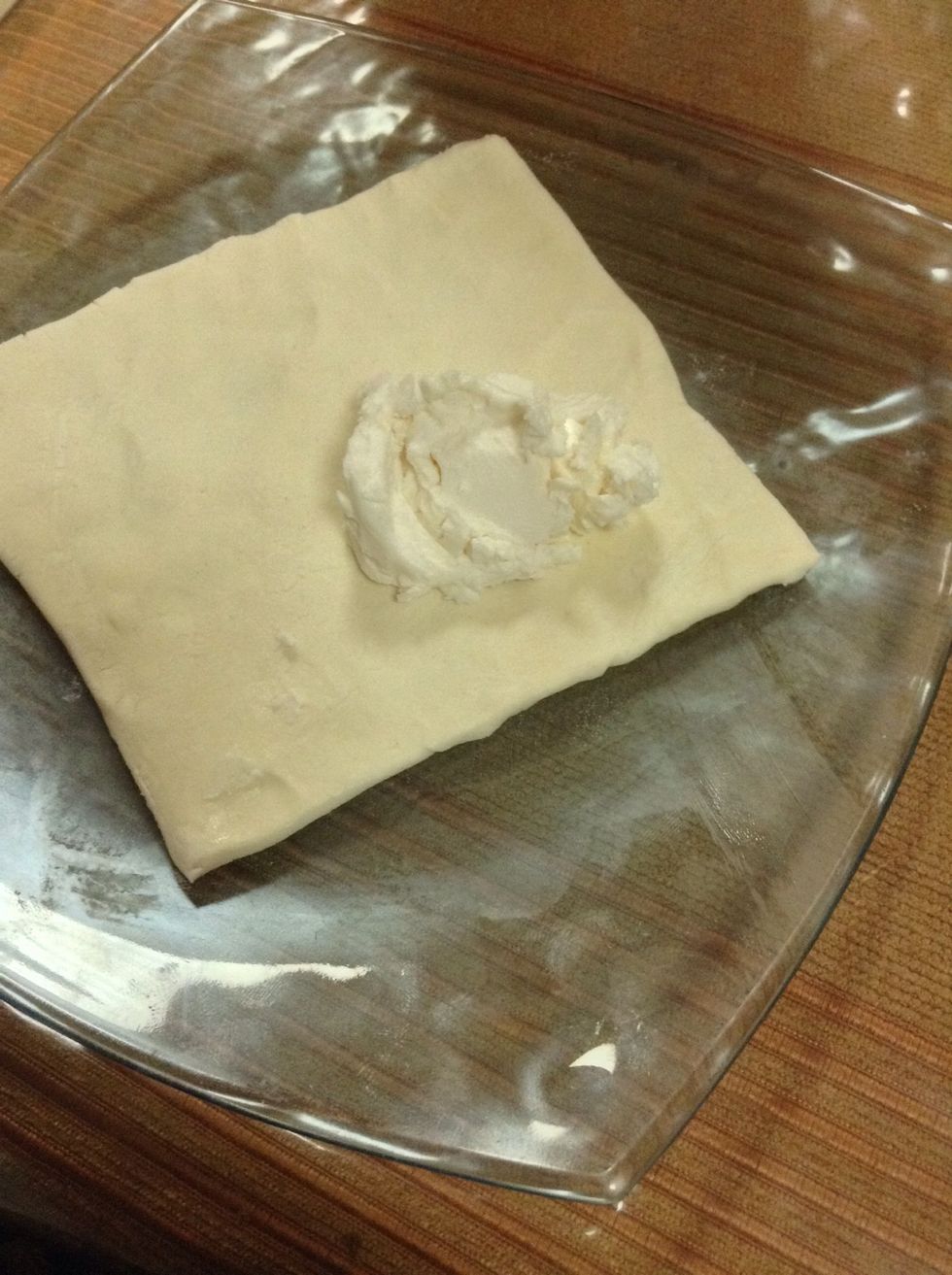 Add One TBS of feta cheese ..on one half