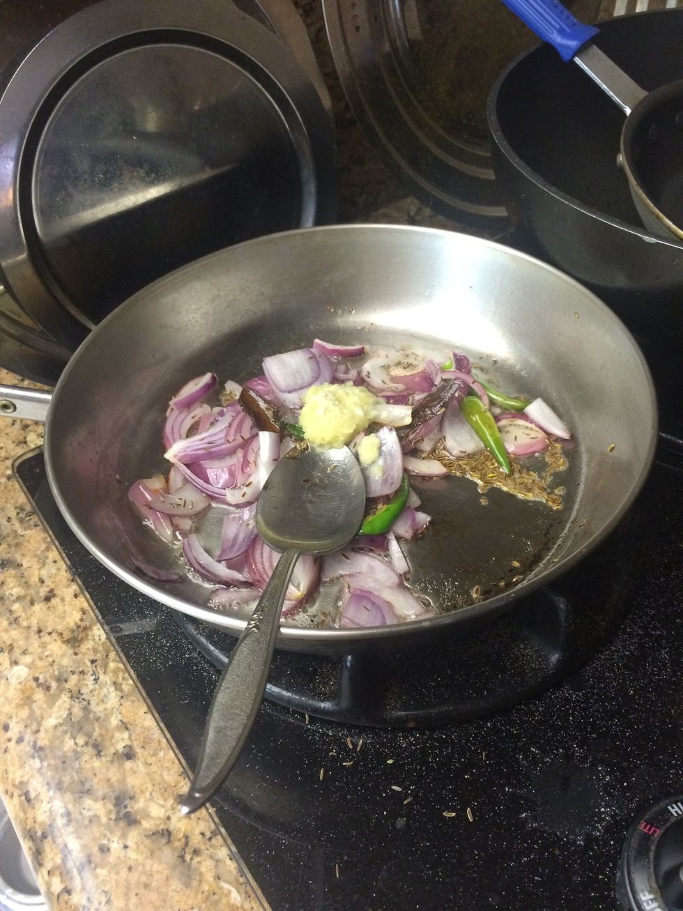 Add one teaspoon of ginger garlic puree