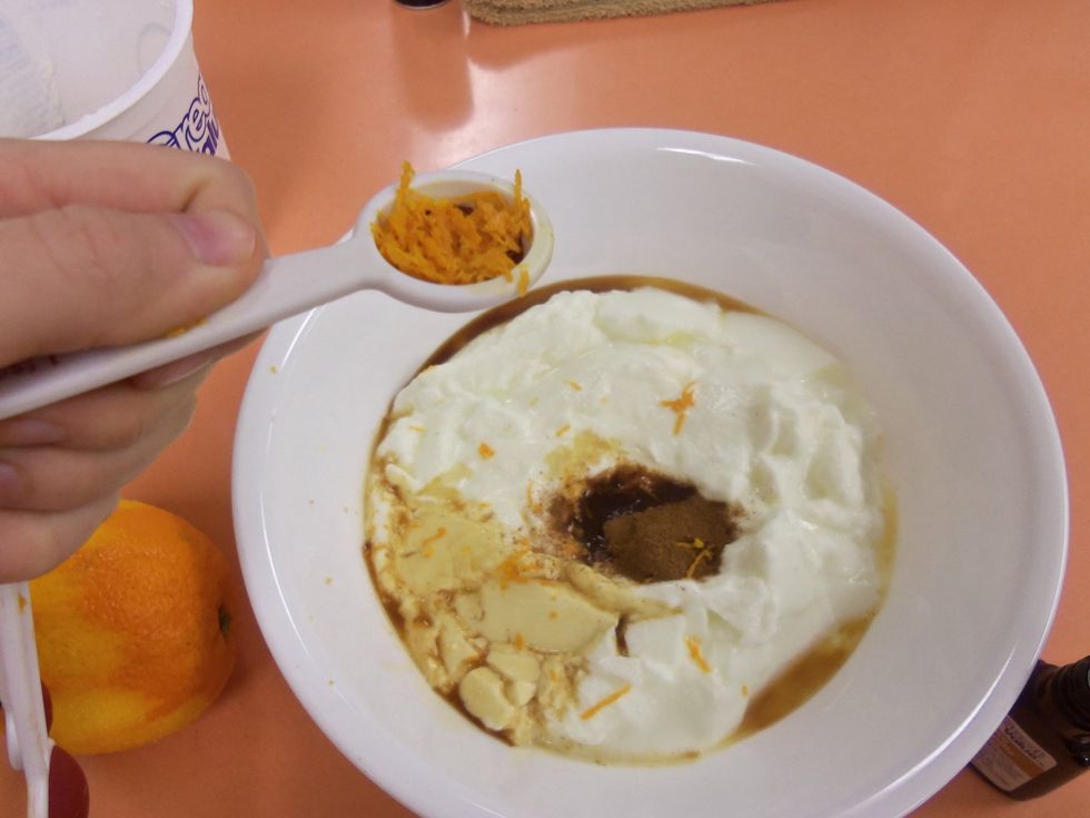 Add one teaspoon of orange zest.