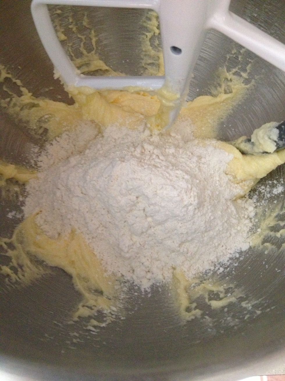 Add one third of the flour mixture