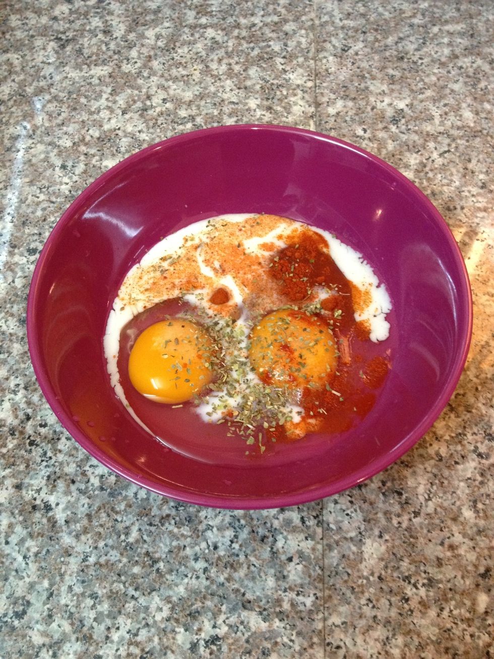 Add one to two tablespoons of milk.