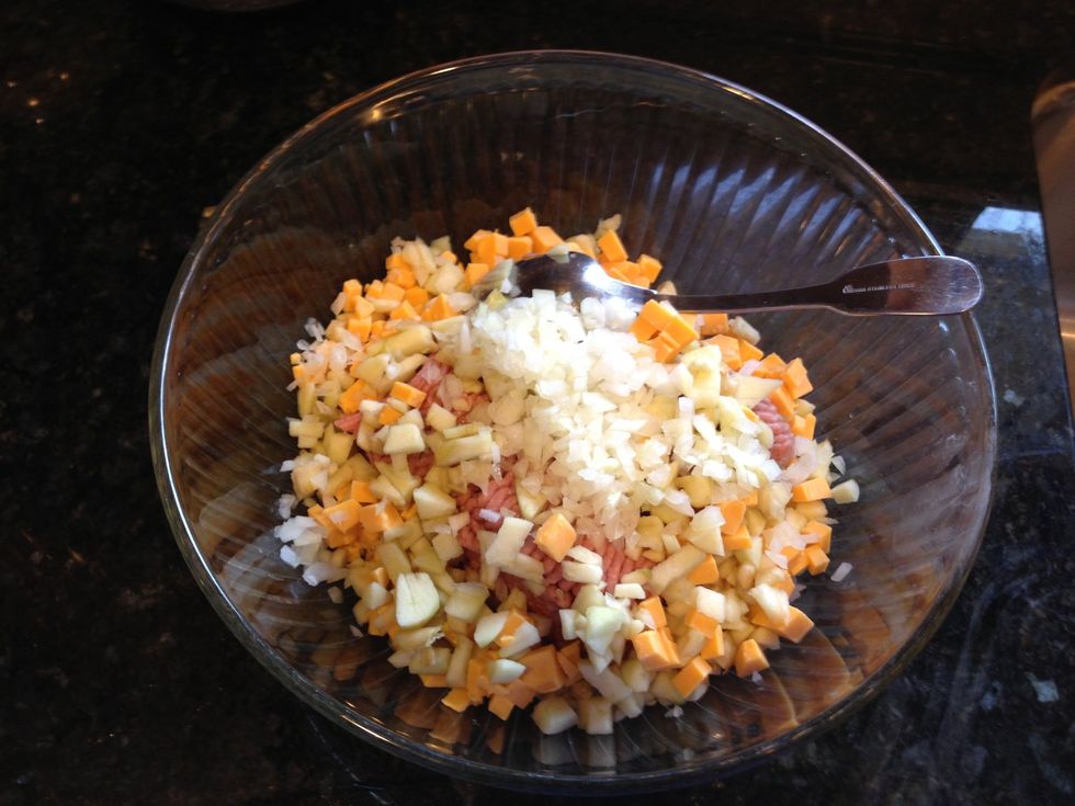 Add onion to the mixture