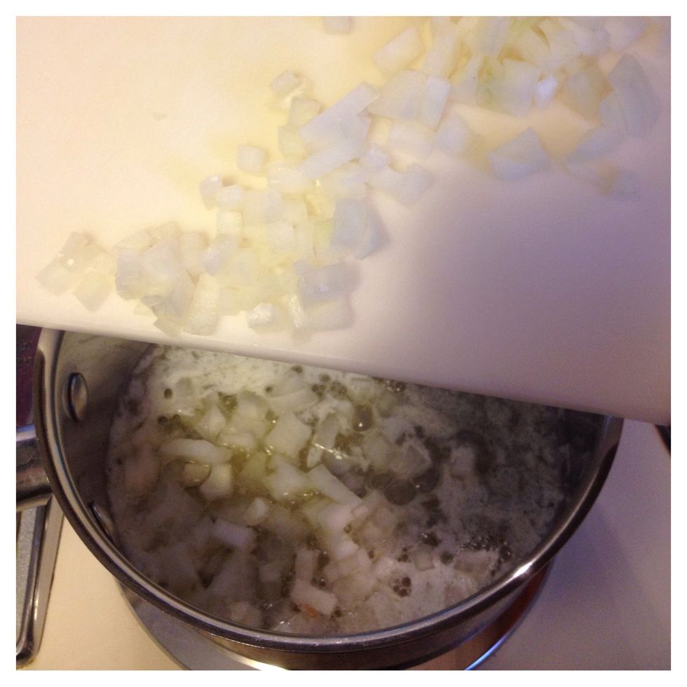 Add onions to butter.