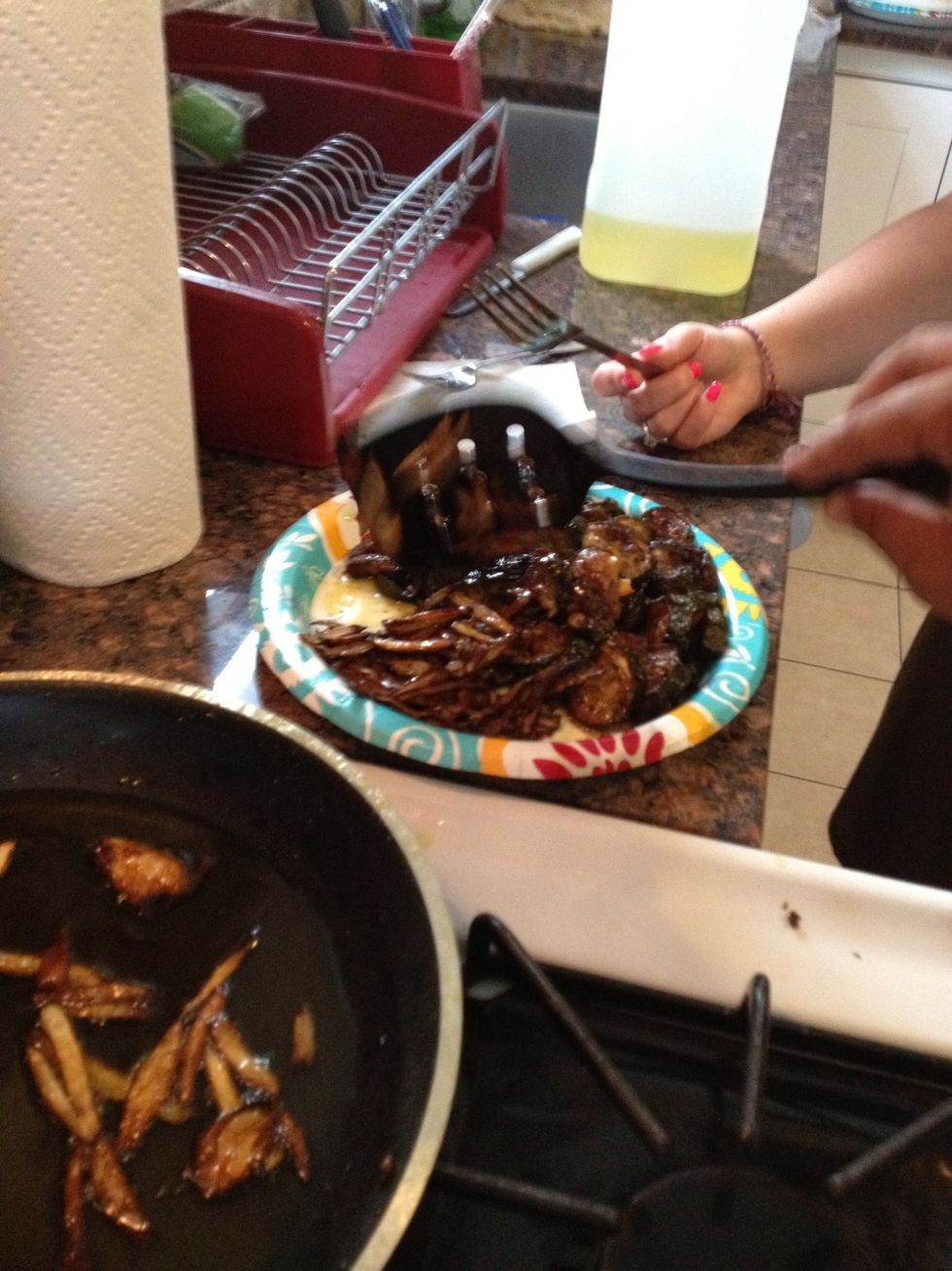Add onions to zucchini