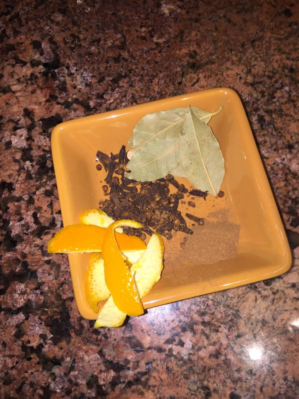 Add orange peels to a bowl