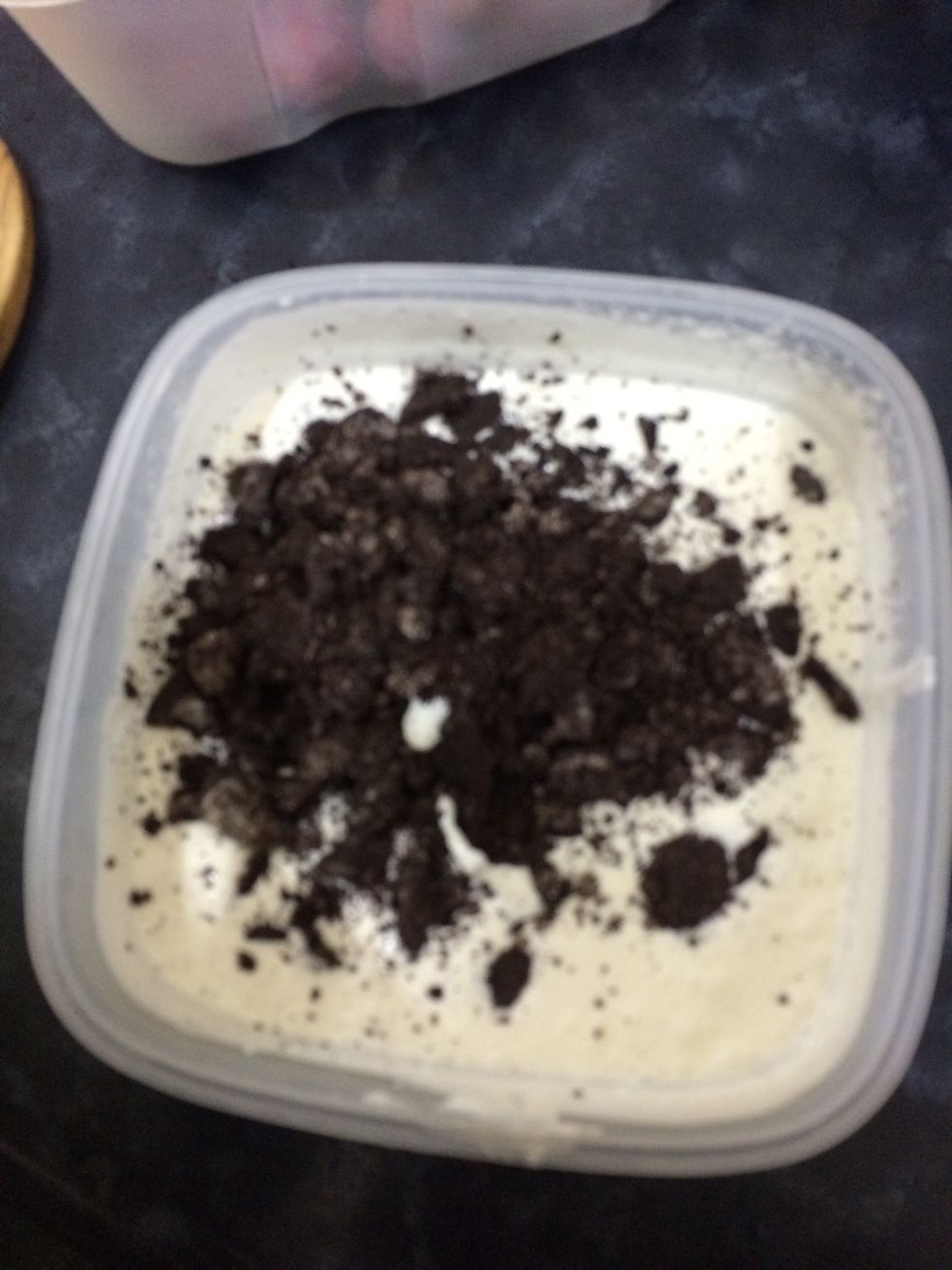 Add Oreos to the mixture