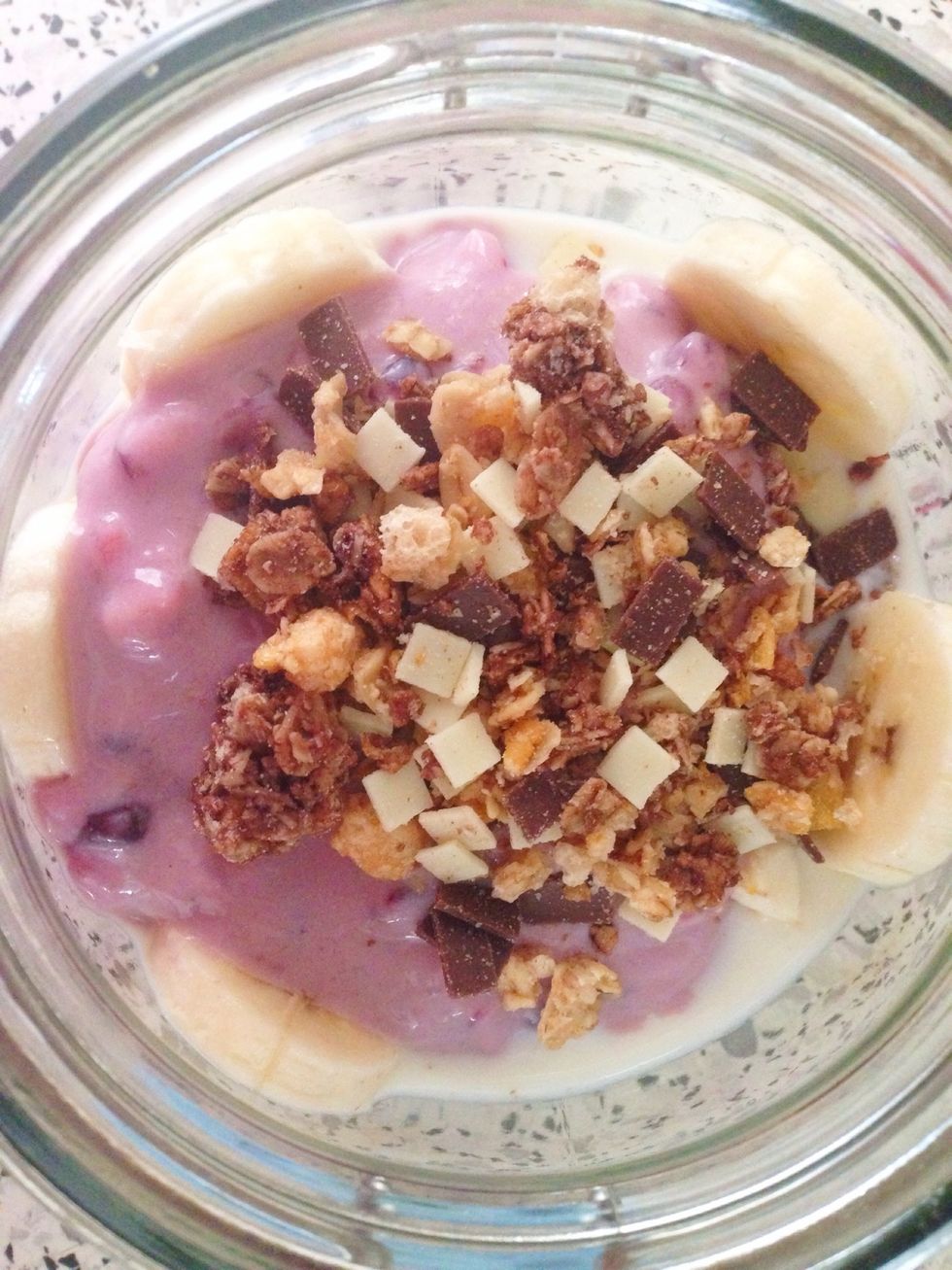 Add organic chocolate granola.