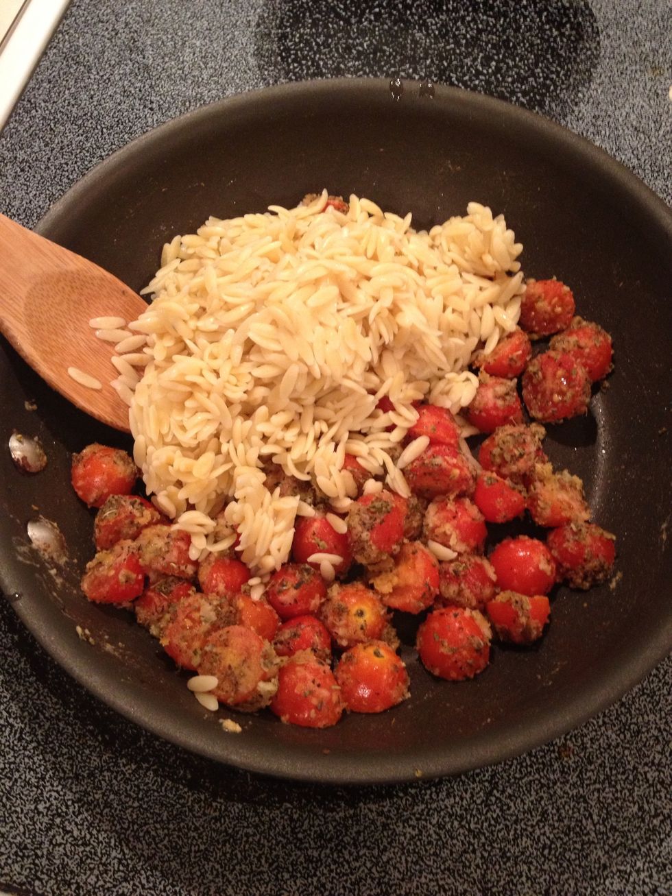 Add orzo.  Stir well to blend.