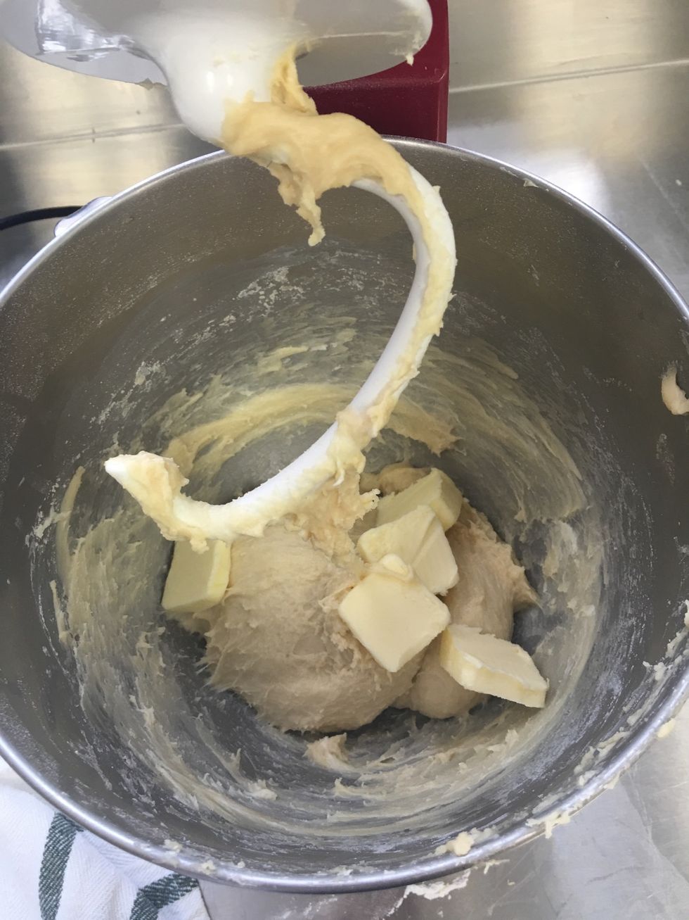 Add other half of softened butter.