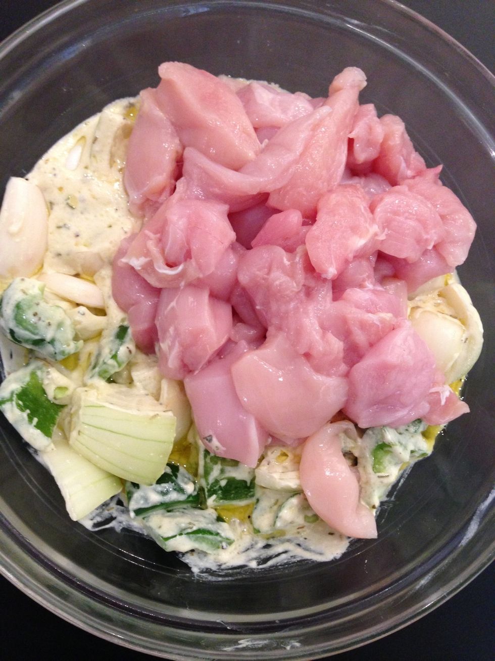 Add over the marinade