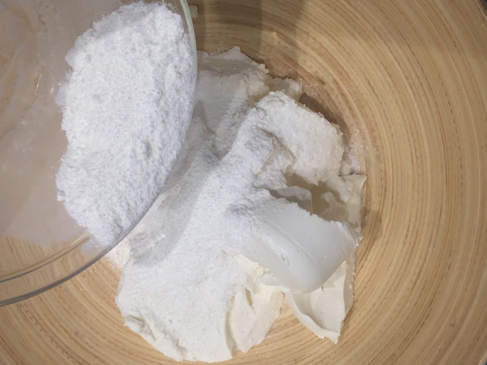 Add over the ricotta-mascarpone