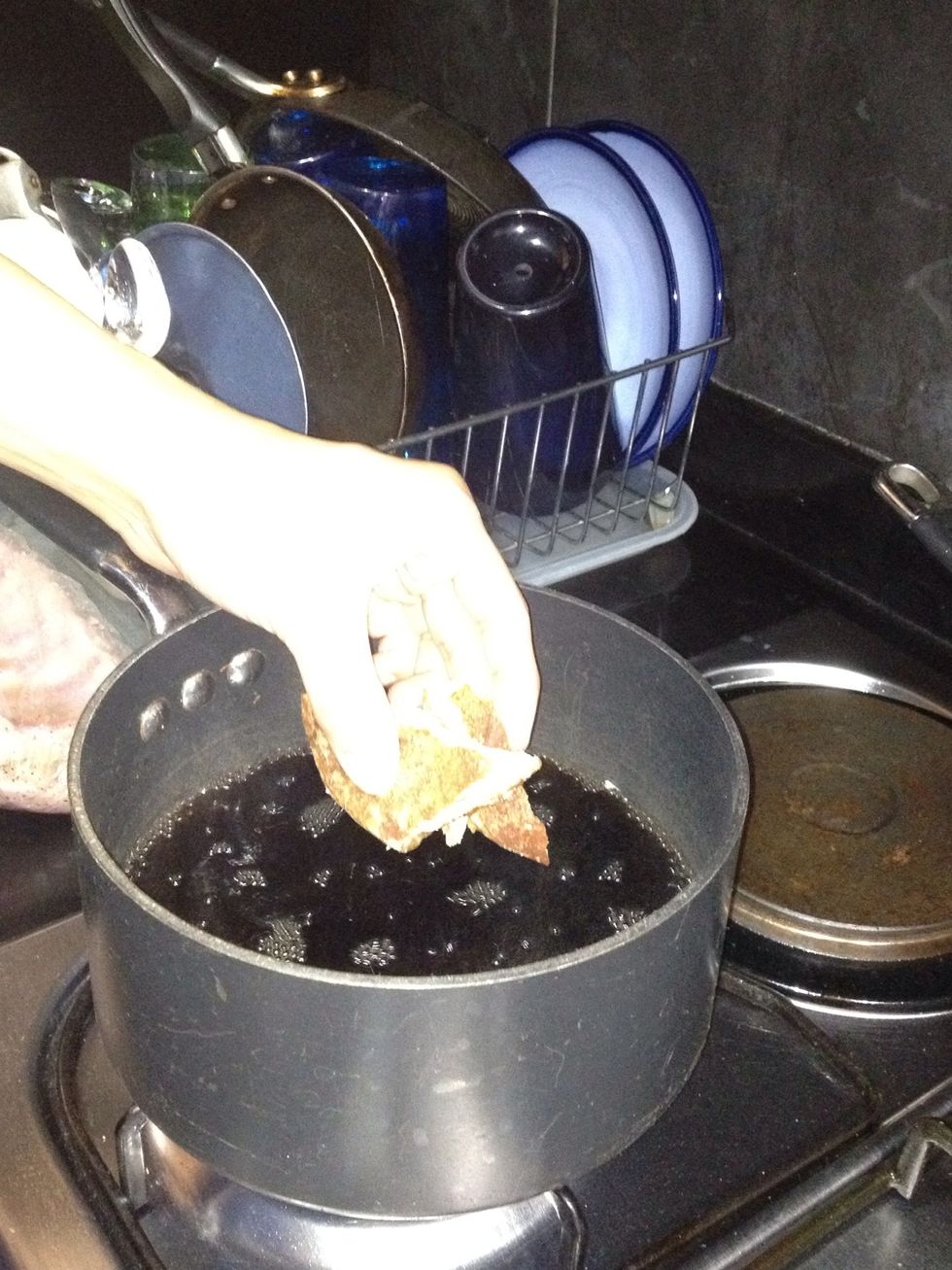 Add "panela" or brown sugar. ( a lot)