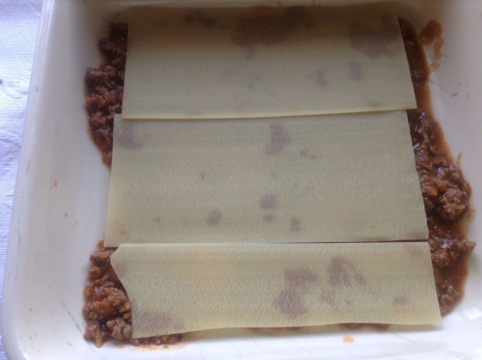 Add pasta, as many as you need to cover the whole dish