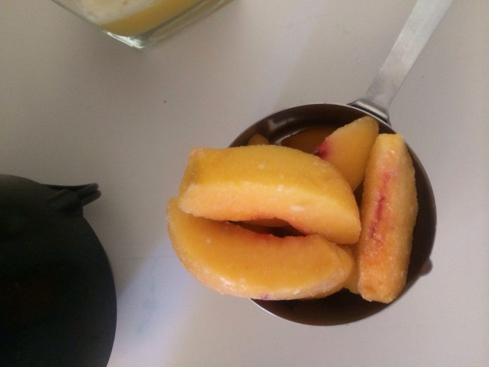 Add peaches to blender