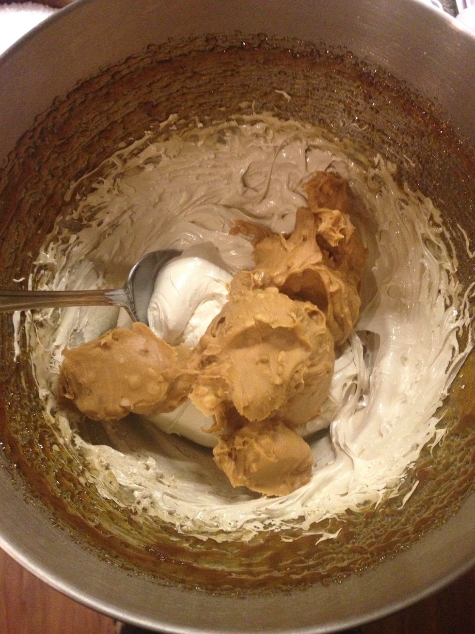 Add peanut butter and stir in