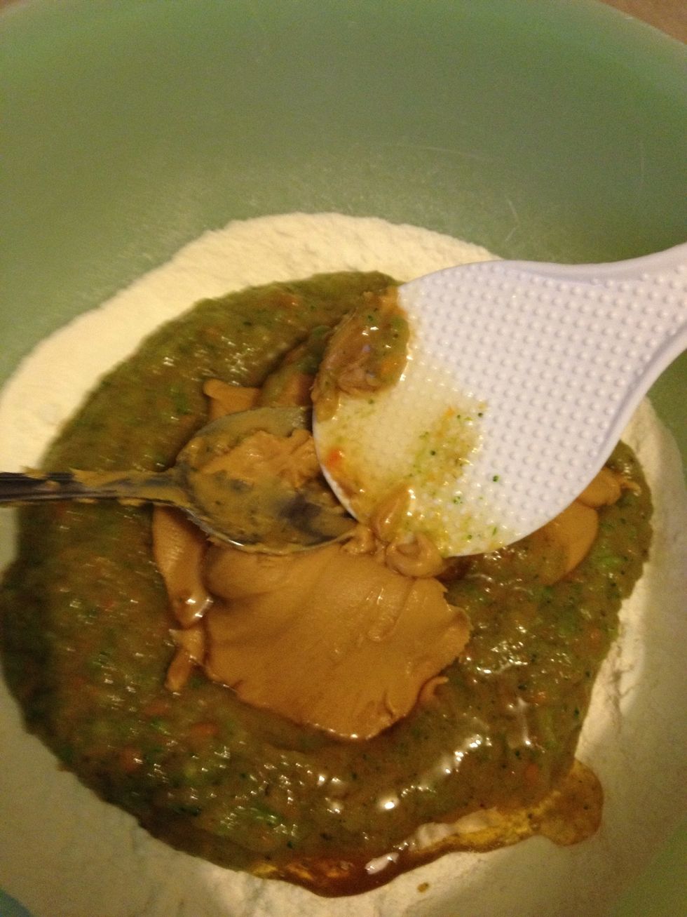 Add peanut butter. TIP: put the jar without the lid in the microwave for 20-30 seconds to soften it a little