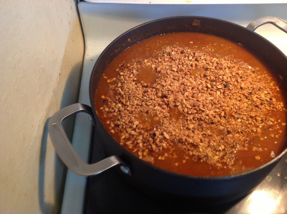 Add peanuts cook for five minutes