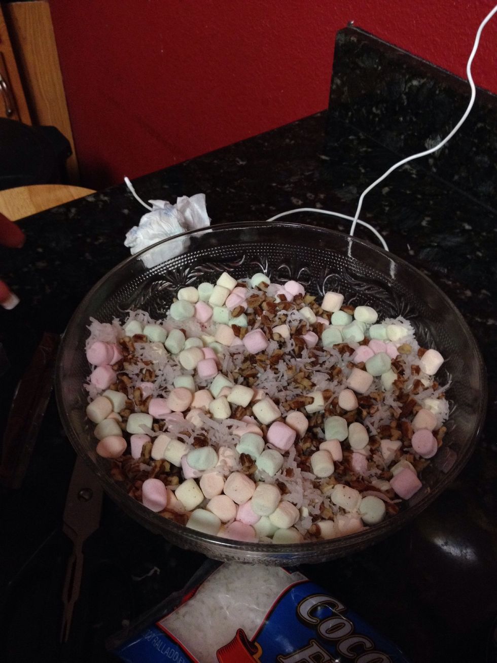 Add pecans, and just mix it