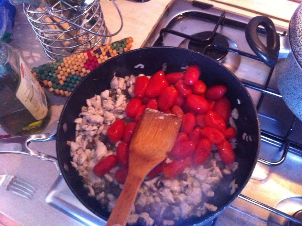 Add peeled tomatoes and ...