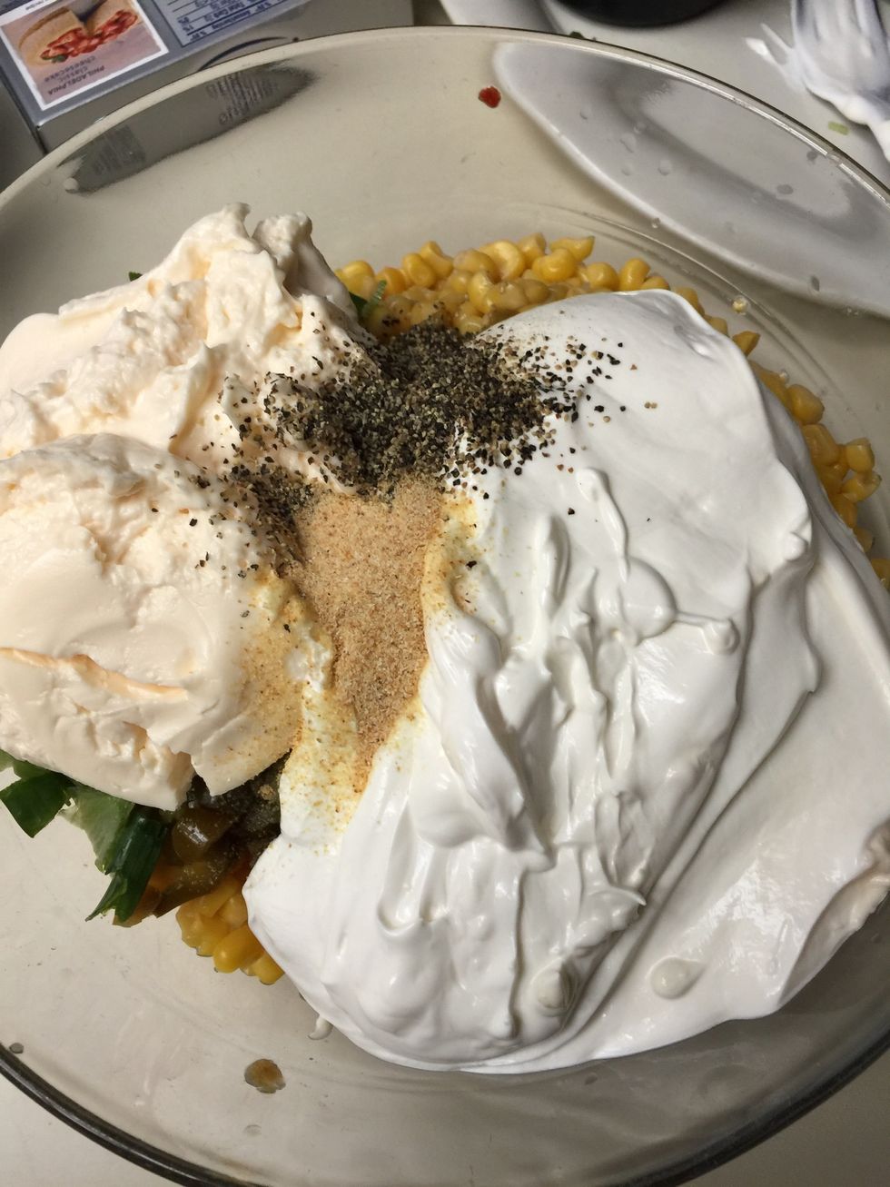 Add pepper and garlic powder.