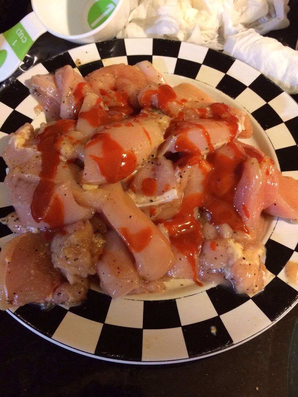 Add pepper, salt just a pinch and about 5spoons of Valentina sauce