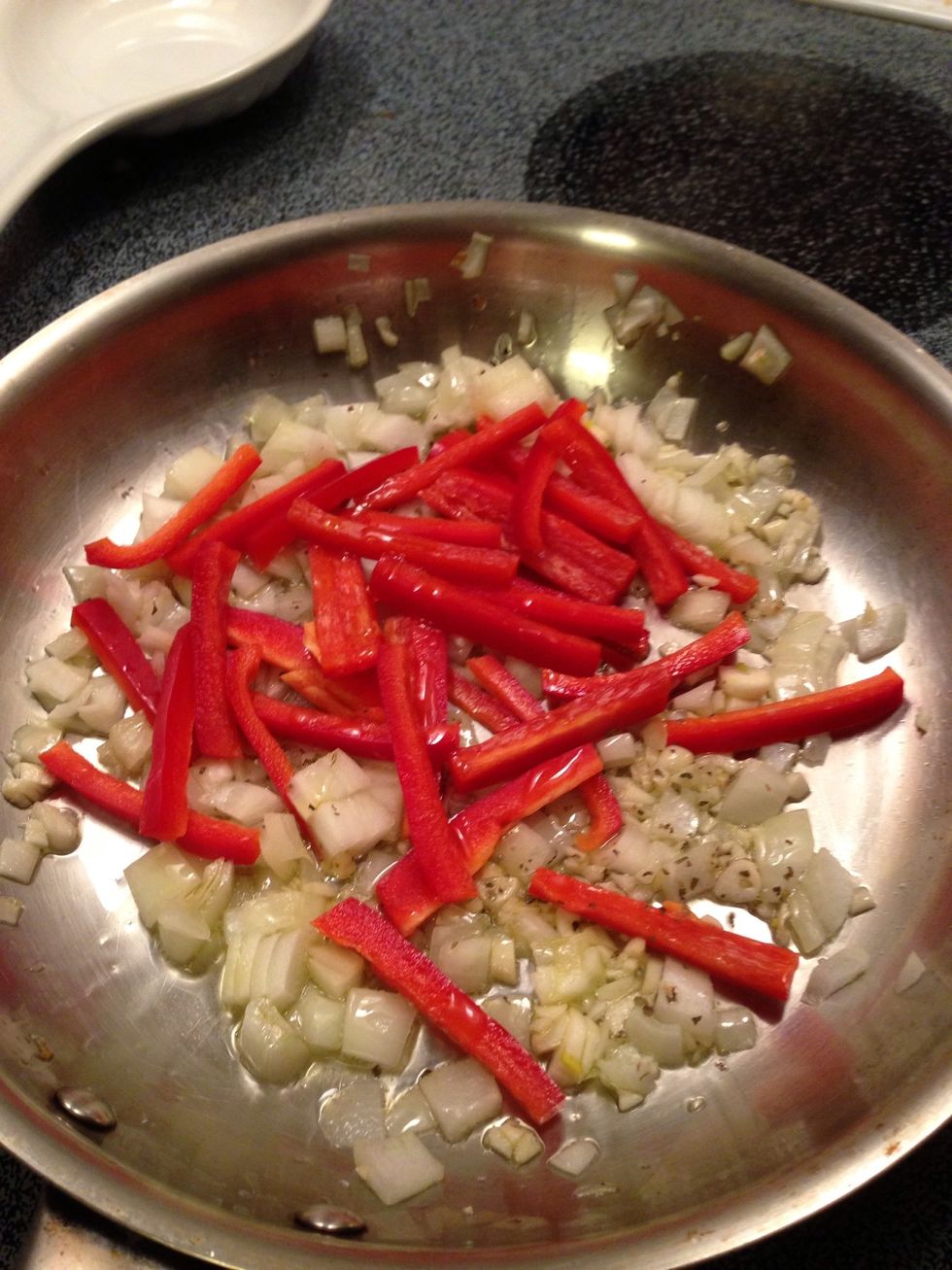 Add pepper to other pan