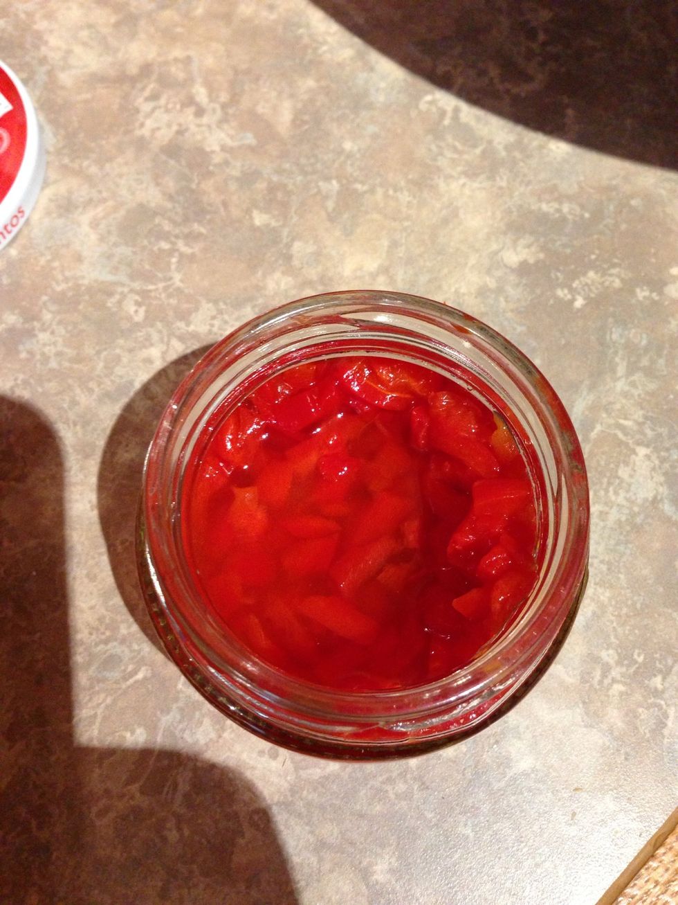 Add pimentos to cheese