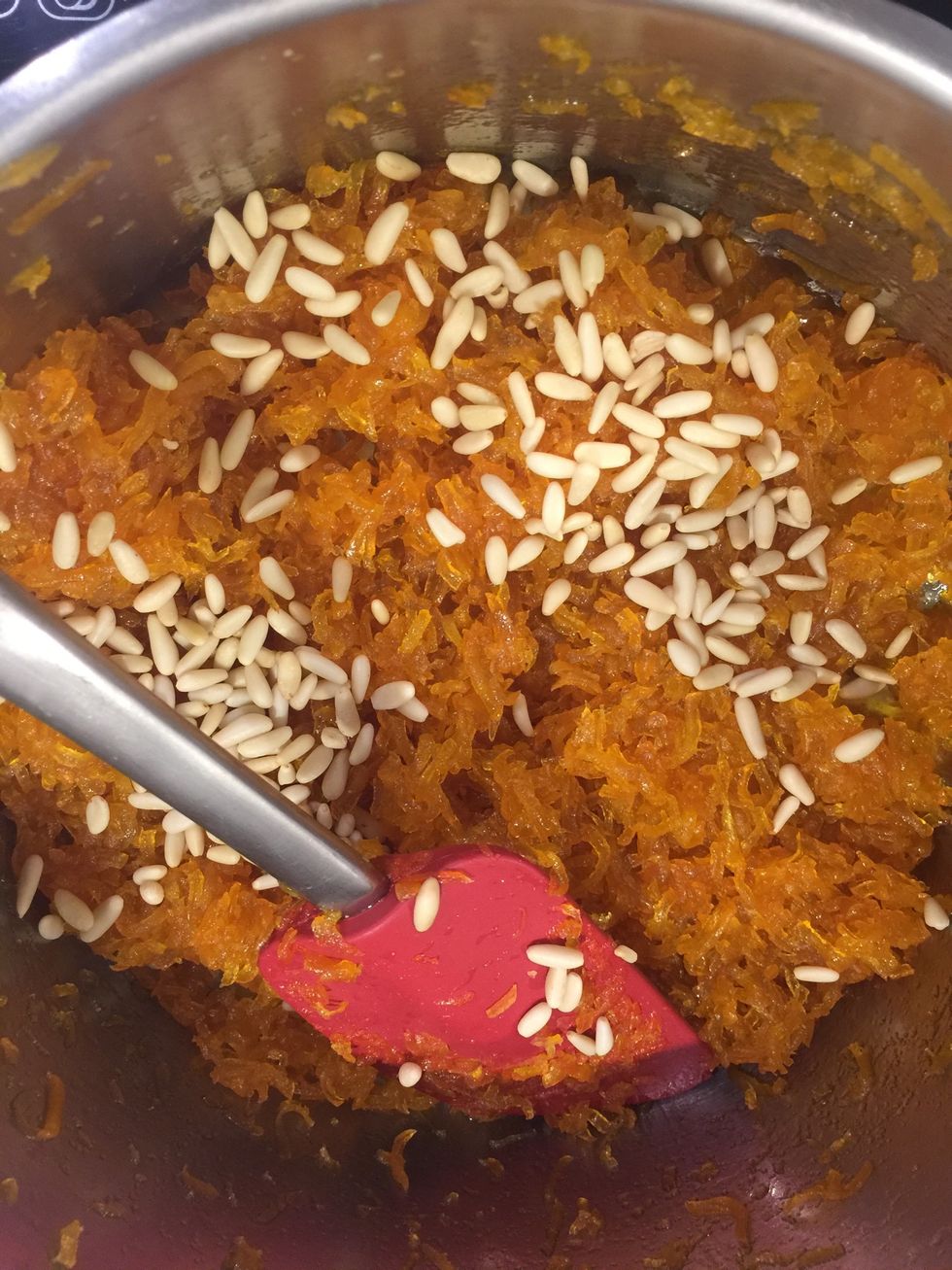 Add pine nuts and miskek(optional) or cardemom(also optional)