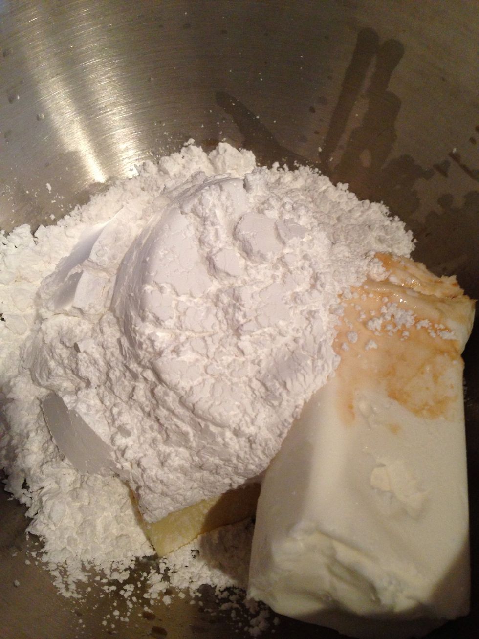 Add powder sugar and granulated sugar