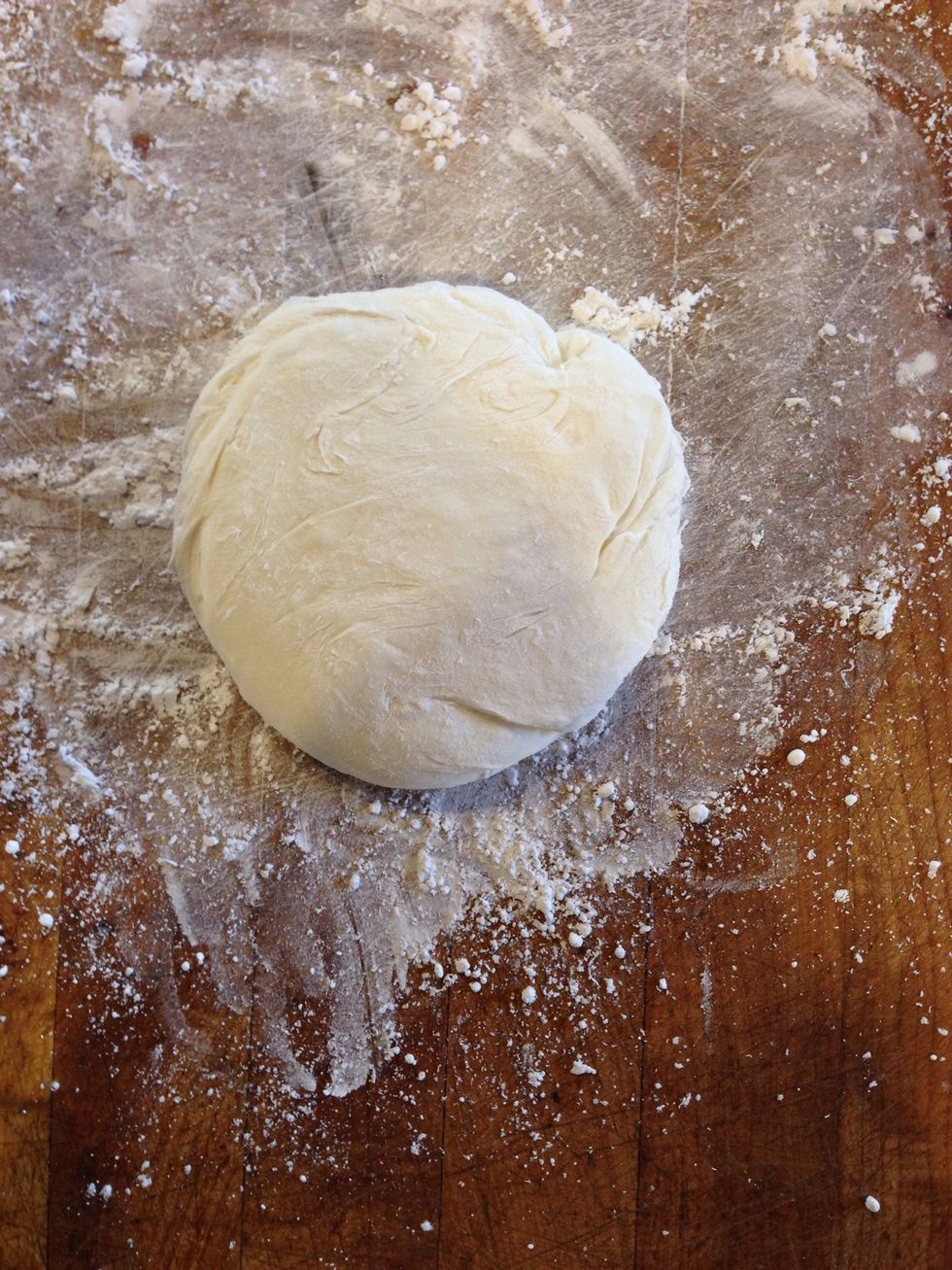 Add powdered sugar until fondant becomes a non sticky dough